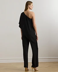 Lauren Ralph Cape Georgette One-Shoulder Jumpsuit
