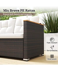 Sugift Patio Sofa Couch with Deep Seating and Cushion