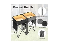 Lucky One 2 Pack Folding Camping Tables with Storage Sink, Portable Picnic