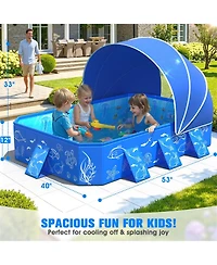 Gnuadz Kiddie Pool Non-inflatable Portable Foldable Shade Backyard Pop Up Beach