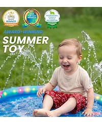 Gnuadz Led Glowing Splash Pad Sprinkler Dogs Outdoor Water Toys Pool Play Mat Yard