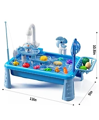 Gnuadz Water Table Play Sink Outdoor Kitchen Fishing Games Beach Toys