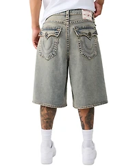True Religion Men's Mikey Baggy Super T Flap Denim Shorts