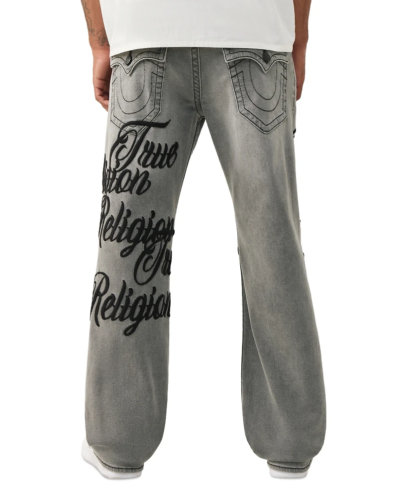 True Religion Men's Billy Bootcut Embroidered Leg Flap Jeans