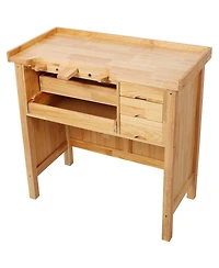 Streamdale Furniture Wood Jewelry Workbench with Storage Drawers