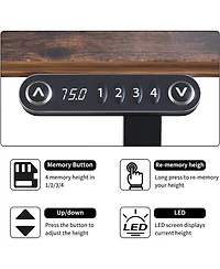 Streamdale Furniture 63x30 inches Dual Motor Curved Electric Standing Desk