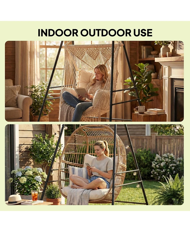 Outsunny Hammock Chair Stand , Heavy Duty Hanging Swing