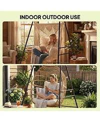 Outsunny Hammock Chair Stand , Heavy Duty Hanging Swing
