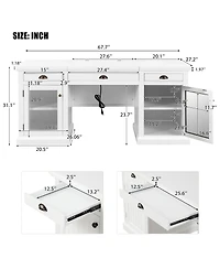 Streamdale Furniture Modern Executive Desk with Storage and 3 Drawers