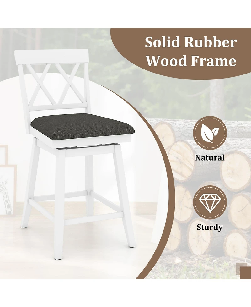 Sugift Counter Height Bar Stools with Upholstered Seat Cushion Set