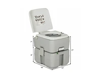 Lucky One 5.3 Gallon Portable Travel Toilet with Piston Pump Flush, Camping Toilet