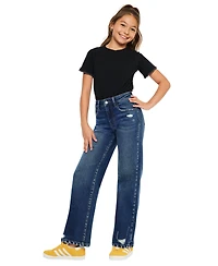 KanCan Girls Dania High Rise Wide-Leg Jeans