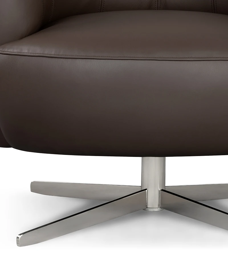 Paitlyn 37" Leather Accent Swivel Chair