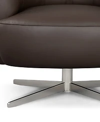 Paitlyn 37" Leather Accent Swivel Chair