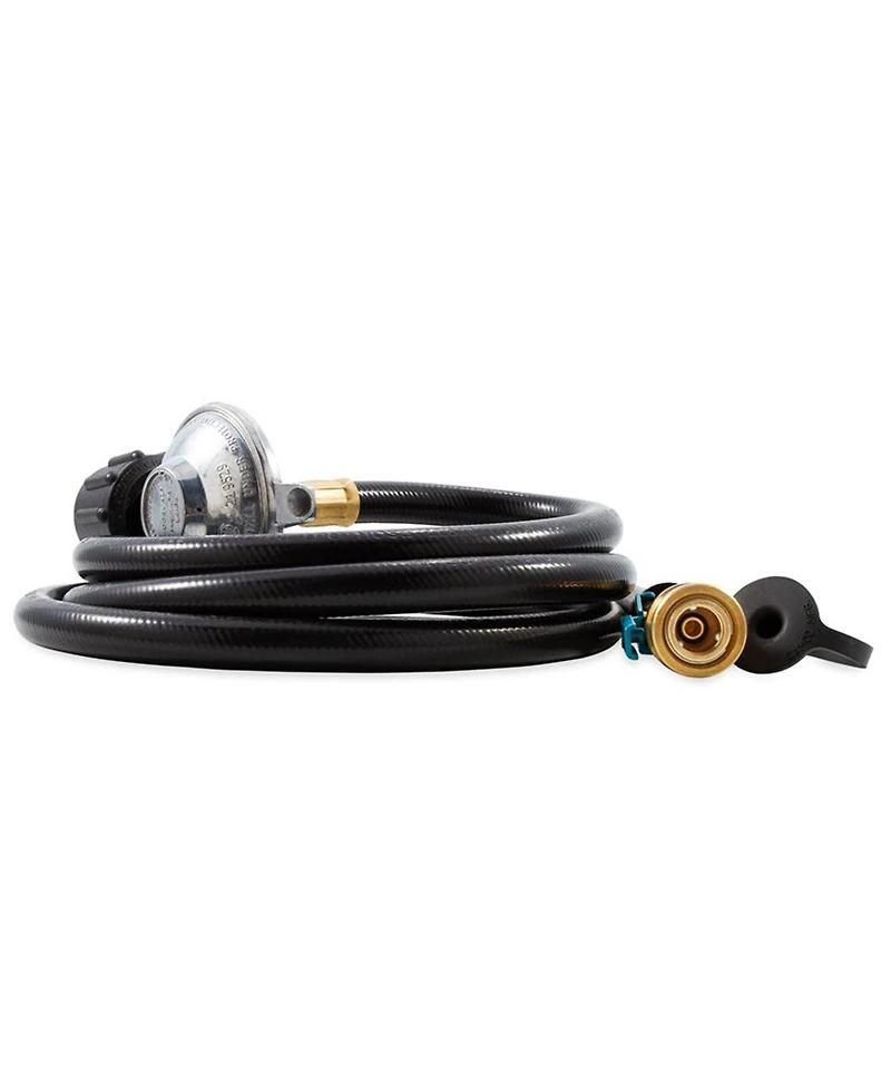 Camco Low Pressure Gas Regulator with 6' Propane Hose and Quick Connect Valve