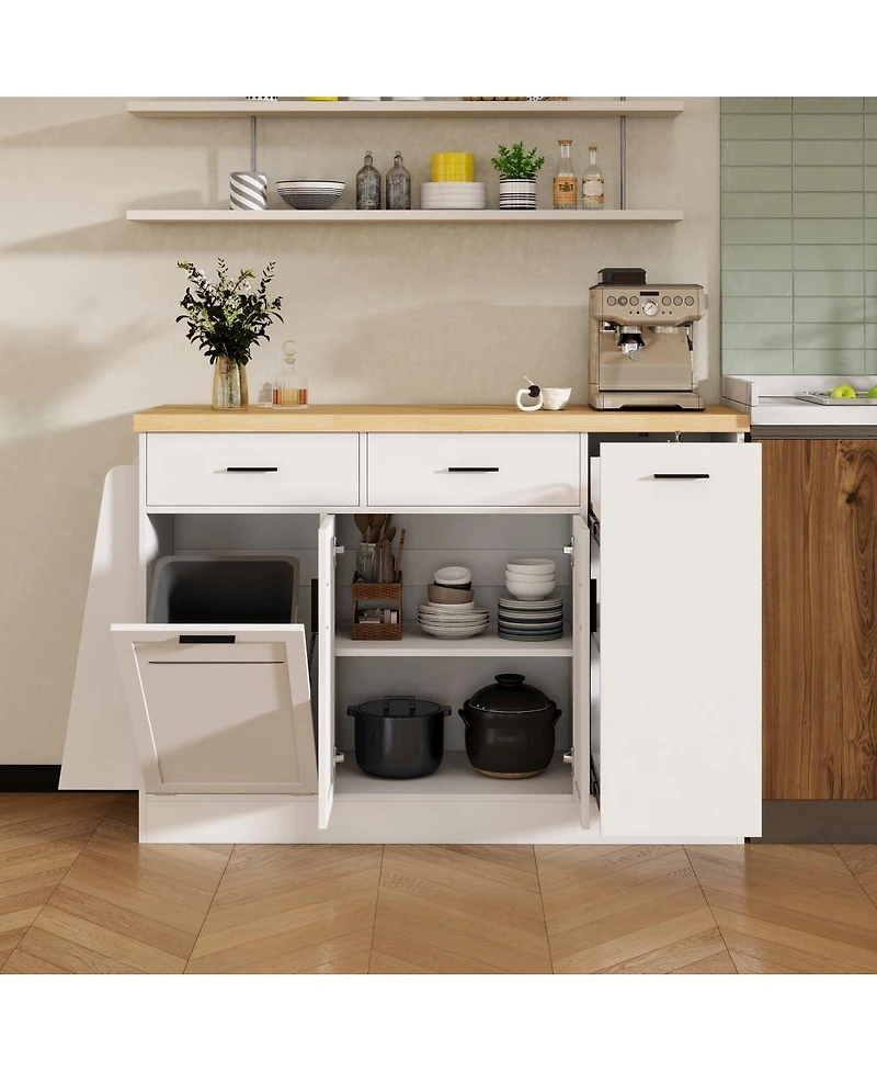 Streamdale Furniture Kitchen Island with Storage and Spice Rack