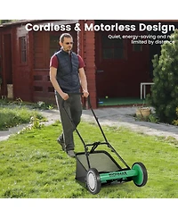 Costway Push Lawn Mower with 5-Blade 6.9 Gallon Removable Grass Catcher for Garden