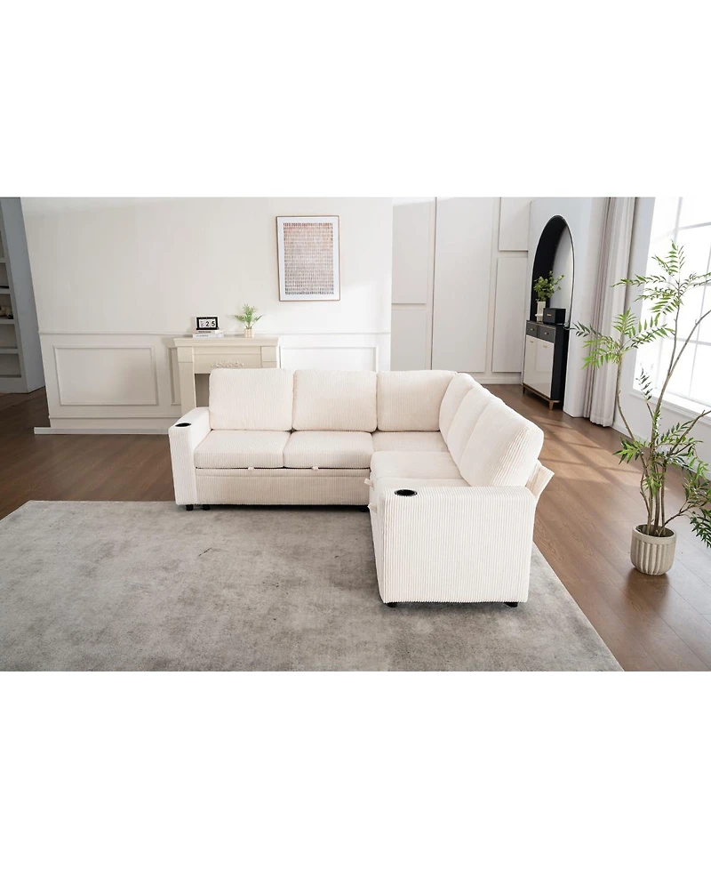 Streamdale Furniture Modular Sectional Sleeper Sofa with Storage