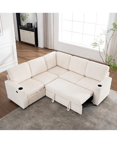 Streamdale Furniture Modular Sectional Sleeper Sofa with Storage