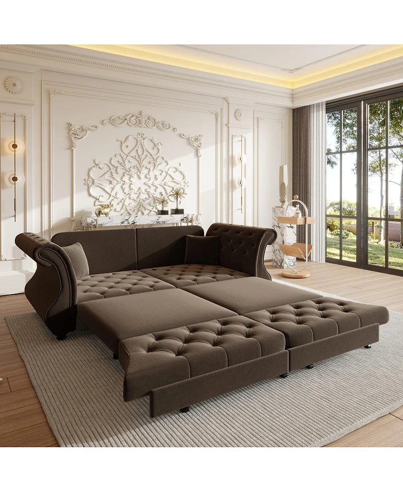 Streamdale Furniture Oversized Chesterfield Pull Out Sofa Bed