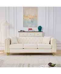 Streamdale Furniture 86" Modern Velvet Loveseat Sofa