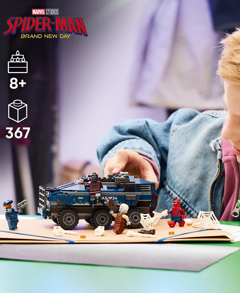 Lego Marvel Spider-Man Prison Transport Chase Building Set 76349, 367 Pieces