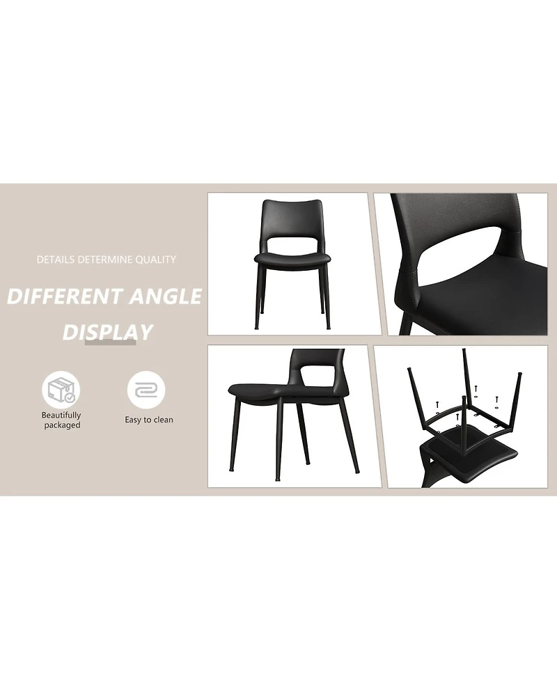 Streamdale Furniture Pu Leather Dining Chairs Set of 2