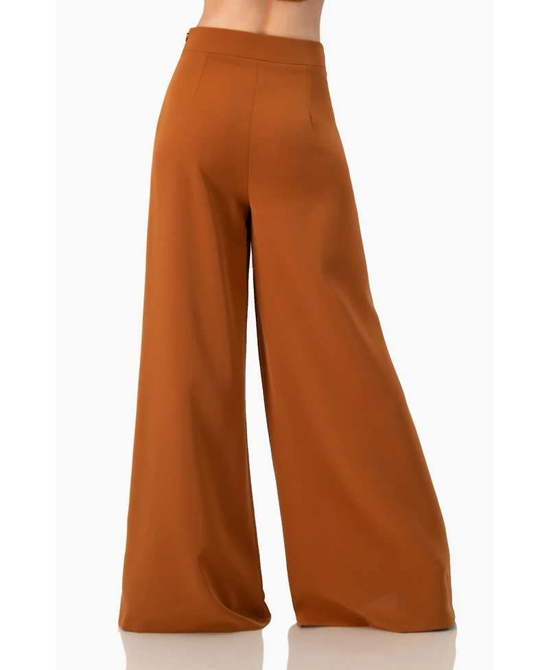 Ivonne Women's Solid Ultra Wide-Leg Pants