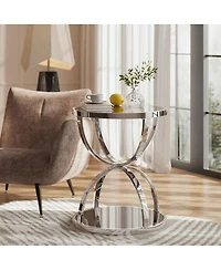 Streamdale Furniture Modern 2-Tier Glass Side Table