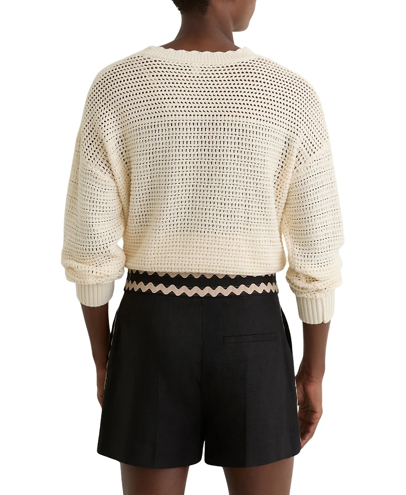 Reiss Women's Linen Wave-Trim Shorts