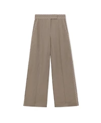 Reiss Women's Linen Wave-Trim Wide-Leg Pants