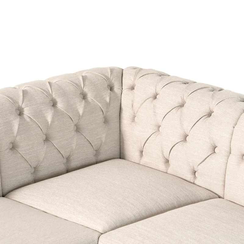 Streamdale Furniture Comfy Large Sectional Sofa with Wooden Legs, Retro Style for Living Room