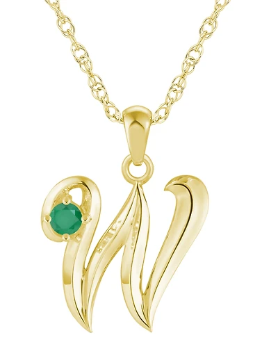 Macy's Ruby (1/6 ct. t.w.) Initial Pendant Necklace 10k White Gold (Also Available Yellow Gold)