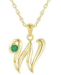 Macy's Ruby (1/6 ct. t.w.) Initial Pendant Necklace 10k White Gold (Also Available Yellow Gold)