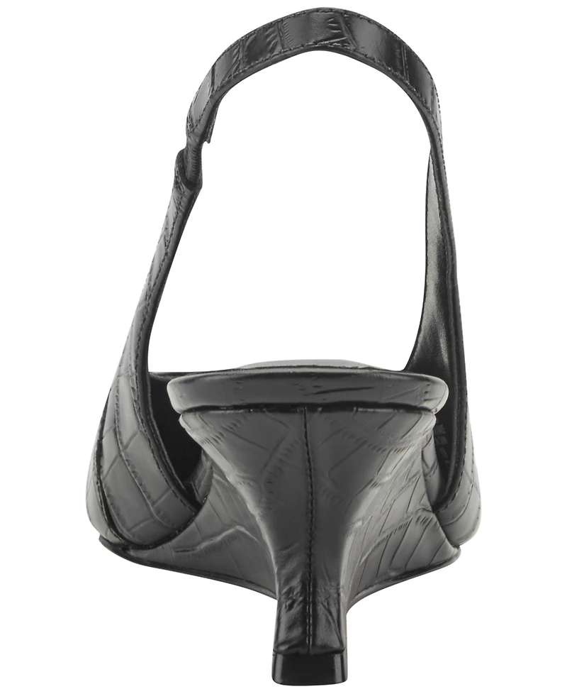 Marc Fisher Ltd Women's Taten Leather Slingback Wedge Pumps