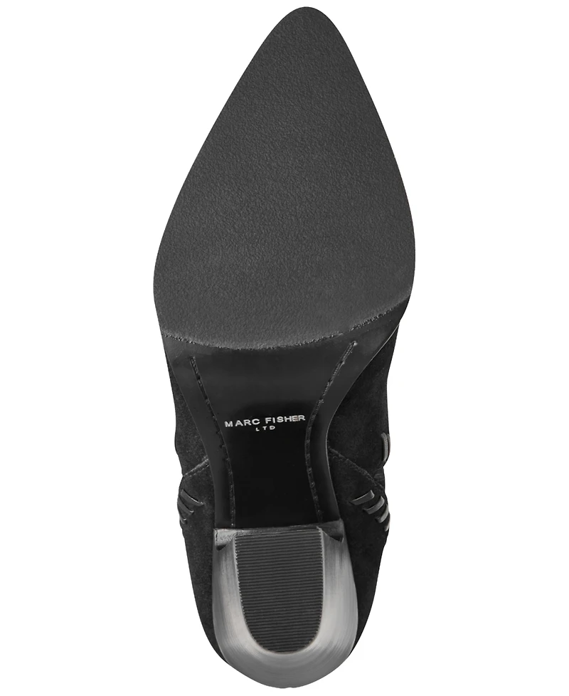 Marc Fisher Ltd Women's Alvira Suede Block Heel Booties