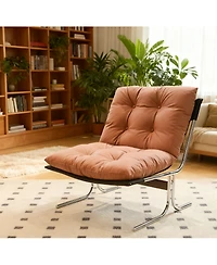 Streamdale Furniture Modern Leather Armchair with Metal Legs