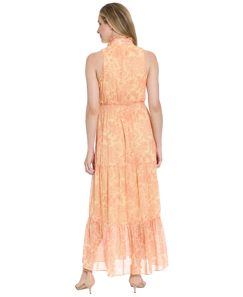London Times Women's V-Neck Maxi Dress