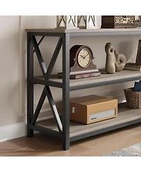 Gaomon 55" Long Console Table, 3-Tier Entryway Table with Storage Shelves, "dustrial Entry Table for Entrance, Hallway