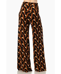 Ivonne Women's Geometric Strech Wide Pants