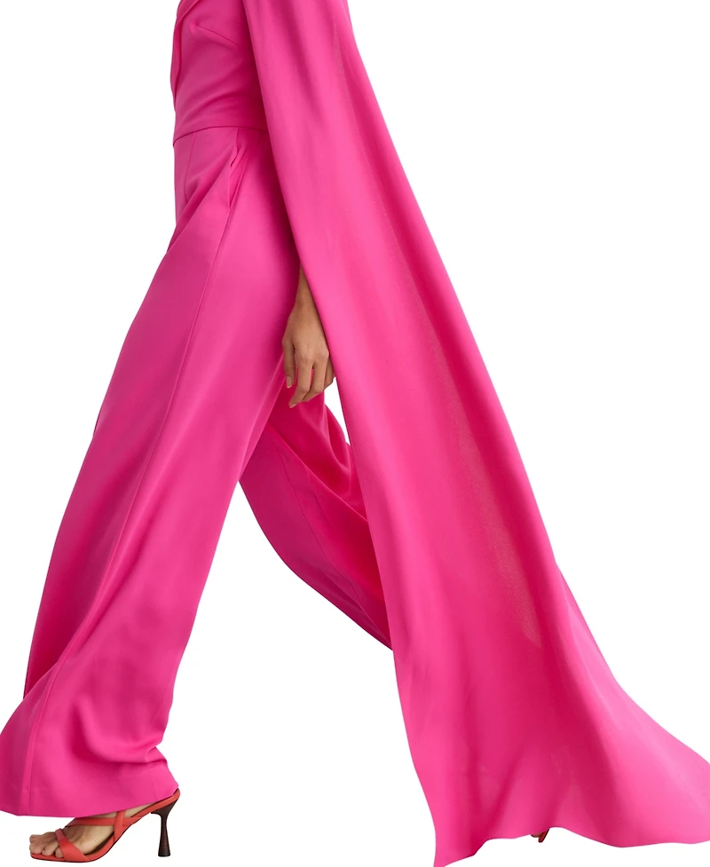 Reiss Women's One-Shoulder Drape Wide-Leg Jumpsuit