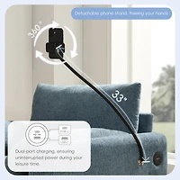 Streamdale 37'' Sofa with Storage Ottoman, Phone Holder, Charger, Pockets, Chenille Armchair