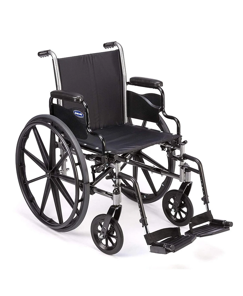 Invacare Wheelchair Legrest with Heel Loops, Adjustable Length, Swing Away Design and Flip Up Footplate