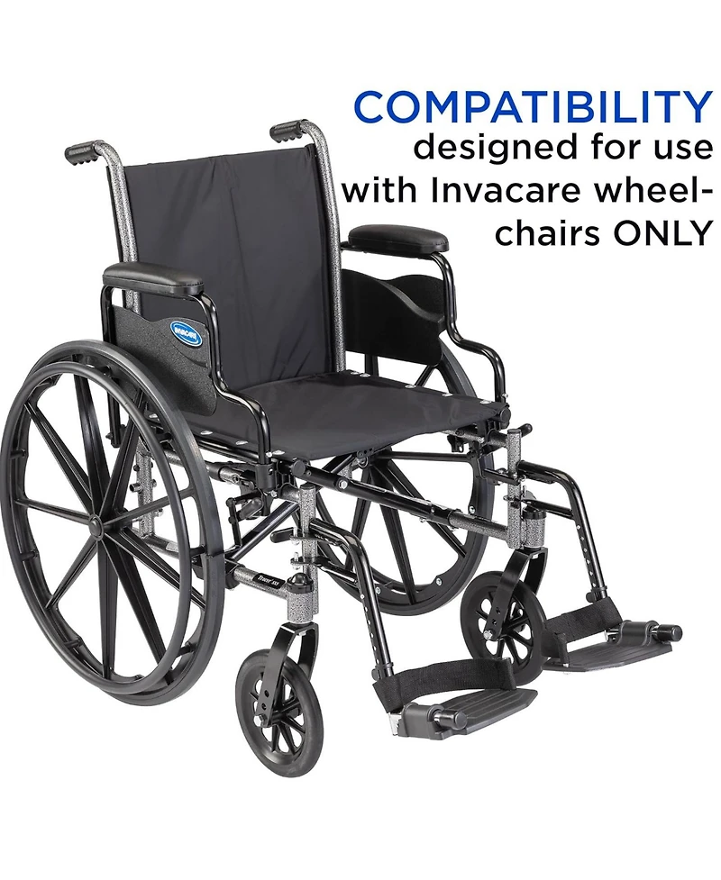 Invacare Wheelchair Legrest with Heel Loops, Adjustable Length, Swing Away Design and Flip Up Footplate