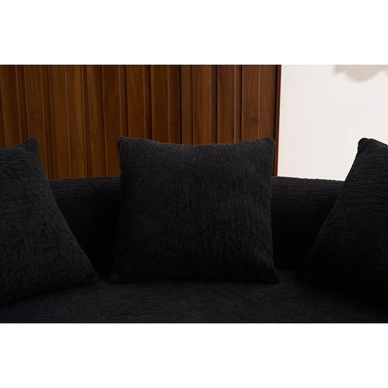 Streamdale Furniture Compact Chenille Sofa with 3 Decorative Pillows