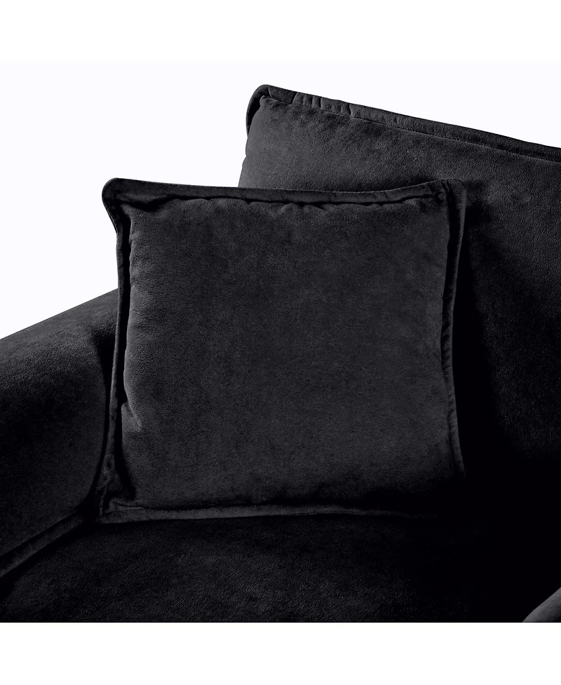 Streamdale Furniture Oversized Deep Seat Sectional Cloud Sofa Sleeper with 3 Ottomans and Pillows