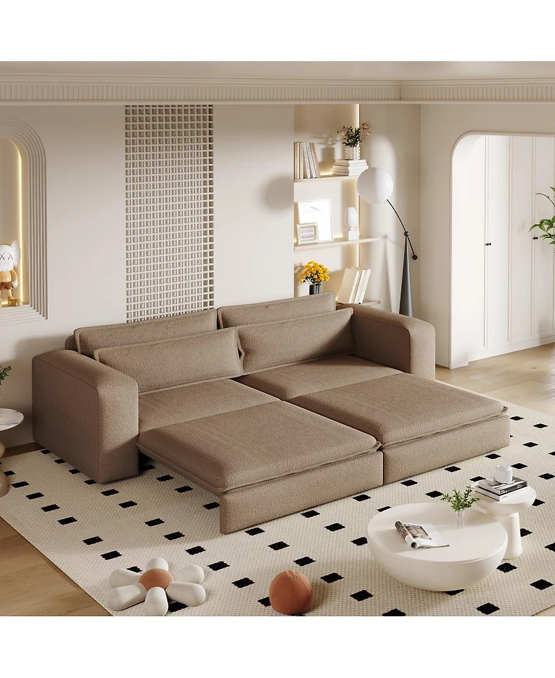 Streamdale Furniture 93" King Size Sleeper Sofa Bed, Pull Out Sofa, 3-in-1 Convertible Chaise Lounge Couch