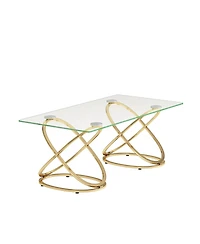 Streamdale Furniture Modern Glass Coffee Table with Ring Frames