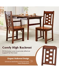 Slickblue Kitchen Dining Chairs Set of 2, Solid Rubber Wood Frame Wooden Seating for Home