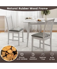 Slickblue Set of 2 Wooden Dining Chairs with Rubber Wood Frame and Comfortable Padded Seat